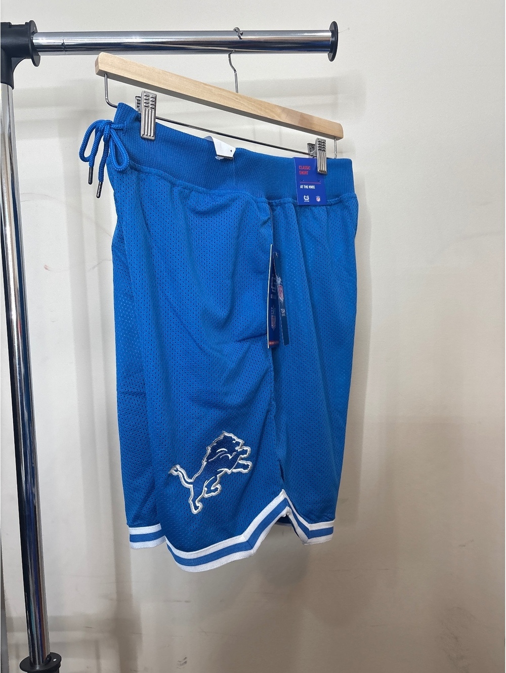 NFL Detroit Lions Blue Mesh Classic Shorts Size Small
